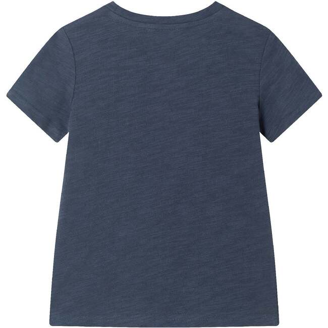 Kids  Slubbed Dino Pocket Tee W/ Foil Glasses, Navy - T-Shirts - 2