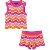 Kids Crochet Scallop Top & Short Set, Rainbow - Mixed Apparel Set - 1 - thumbnail