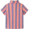 Kids 2-Piece Striped Buttondown Set, Coral & Blue - Mixed Apparel Set - 4