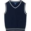 Kids Light Navy Sweater Vest Oxford Buttondown Shirt, Bowtie & Khaki Pant Set, Navy - Mixed Apparel Set - 6