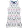 Kids Crochet Fitted Scallop Dress, White Multi - Dresses - 1 - thumbnail