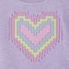 Kids French Terry Sweatshirt & Short Set w/ Heart Rubber Patch, Purple - Mixed Apparel Set - 5