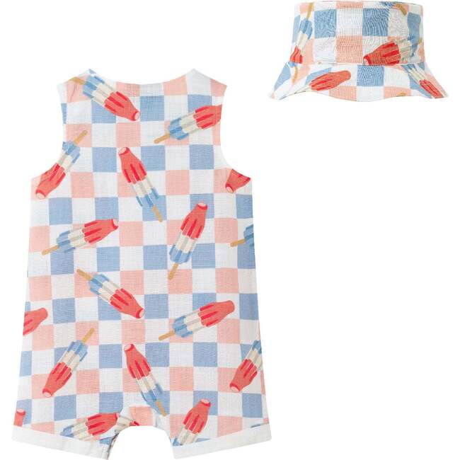 Infant Woven Romper & Hat, Popsicle Pattern