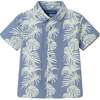 Kids 2-Piece  Stripe Palm Buttondown Set, Blue - Mixed Apparel Set - 3