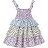Kids Color Blocked Floral Tiered Dress, Clr Blck - Dresses - 2