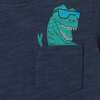 Kids  Slubbed Dino Pocket Tee W/ Foil Glasses, Navy - T-Shirts - 3