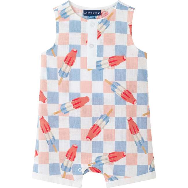 Infant Woven Romper & Hat, Popsicle Pattern - Rompers - 3