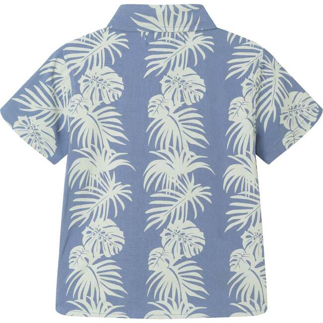 Kids 2-Piece  Stripe Palm Buttondown Set, Blue - Mixed Apparel Set - 4
