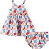 Infant Printed Linen Dress & Bloomer, Rocket Pop - Dresses - 1 - thumbnail