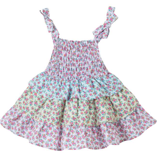 Infant Color Blocked Floral Tiered Dress, Clr Blck - Dresses - 1
