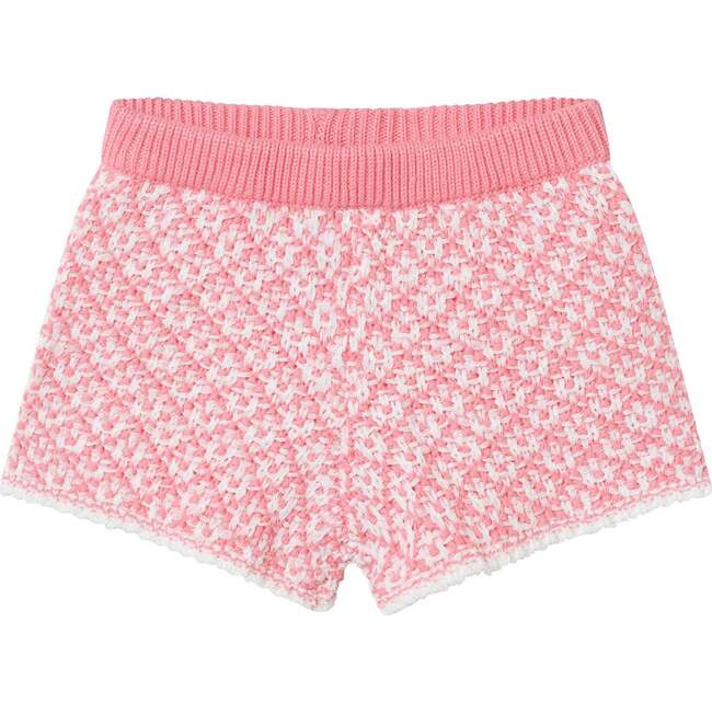 Kids Crochet Top & Short Set, Pink Houndstooth - Mixed Apparel Set - 5
