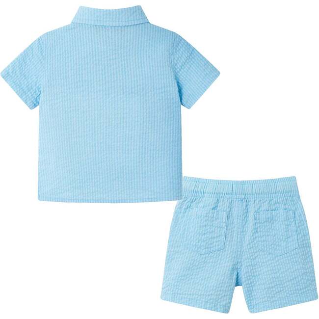 Infant Buttondown & Short Set, Bel Air Blue - Mixed Apparel Set - 2