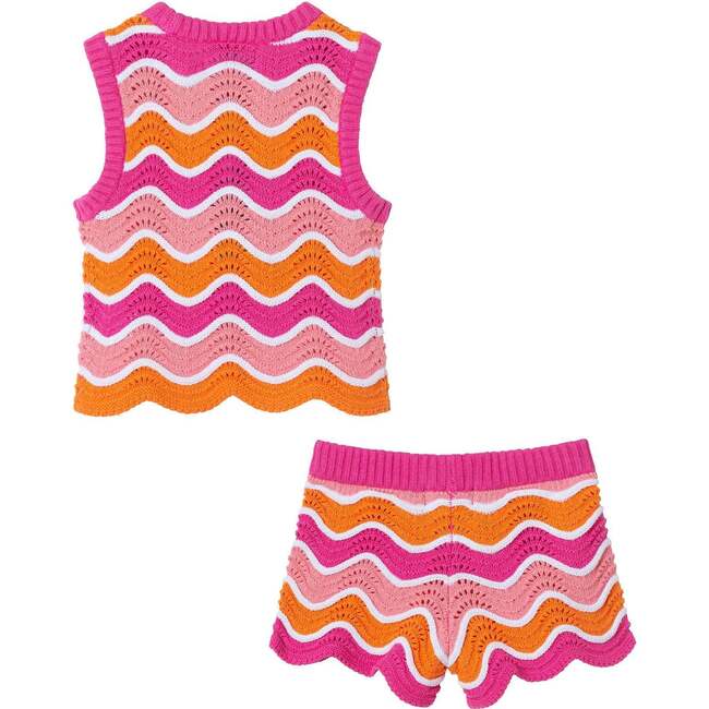 Kids Crochet Scallop Top & Short Set, Rainbow - Mixed Apparel Set - 6