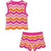 Kids Crochet Scallop Top & Short Set, Rainbow - Mixed Apparel Set - 6