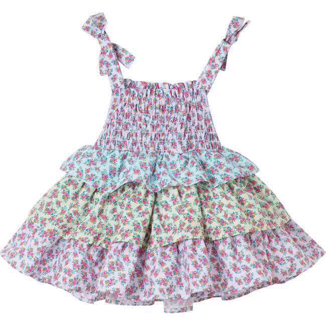 Infant Color Blocked Floral Tiered Dress, Clr Blck - Dresses - 2