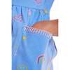 Kids Blue Printed Jersey Dress, Hearts & Sunshine - Dresses - 7