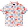 Infant Checkered Rocket Pop Buttondown Set, Chambray - Mixed Apparel Set - 3