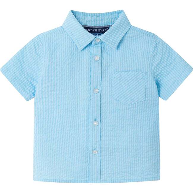 Infant Buttondown & Short Set, Bel Air Blue - Mixed Apparel Set - 3