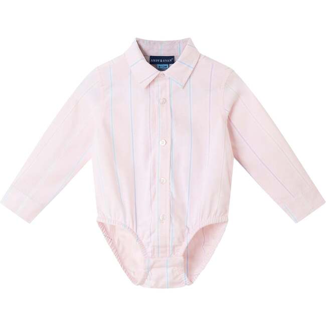 Infant Light Navy Sweeater Vest Oxford Buttondown Shirt, Bowtie & Khaki Pant Set, Navy - Mixed Apparel Set - 5