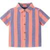 Infant Coral & Blue Striped Buttondown Set - Mixed Apparel Set - 3