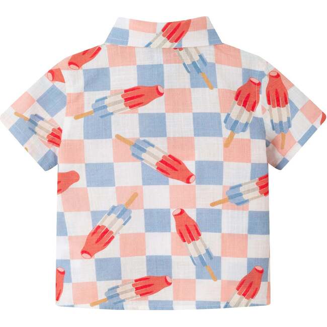 Infant Checkered Rocket Pop Buttondown Set, Chambray - Mixed Apparel Set - 4