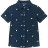 Kids  Limes Seersucker Matching Short Sleeve Buttondown & Short Set, Navy - Mixed Apparel Set - 6