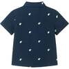 Infant Limes Seersucker Matching Short Sleeve Buttondown & Short Set, Navy - Mixed Apparel Set - 4