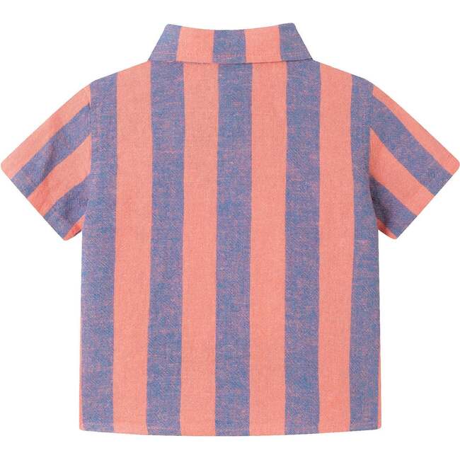 Infant Coral & Blue Striped Buttondown Set - Mixed Apparel Set - 4