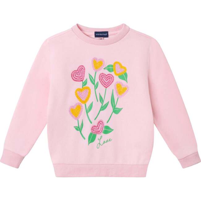 Infant Crochet Sweatshirt & Striped Dress Set, Pink - Mixed Apparel Set - 4