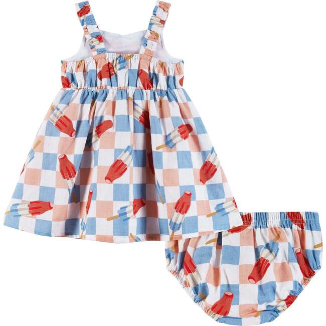 Infant Printed Linen Dress & Bloomer, Rocket Pop - Dresses - 6