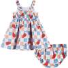 Infant Printed Linen Dress & Bloomer, Rocket Pop - Dresses - 6