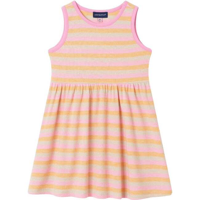 Infant Crochet Sweatshirt & Striped Dress Set, Pink - Mixed Apparel Set - 6