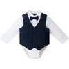 Infant 4-Piece Vest & Pant Set, Blue Seersucker - Mixed Apparel Set - 6