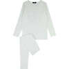 Puffy Bow Loungewear Set, White - Mixed Apparel Set - 1 - thumbnail