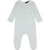 Puffy Bow Footie, White - Footie Pajamas - 1 - thumbnail