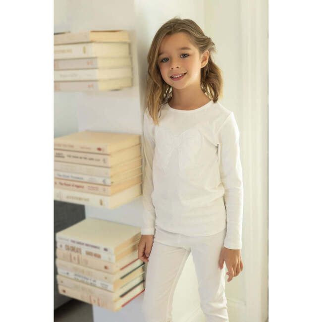 Puffy Bow Loungewear Set, White - Mixed Apparel Set - 2