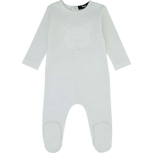 Puffy Bear Footie, White