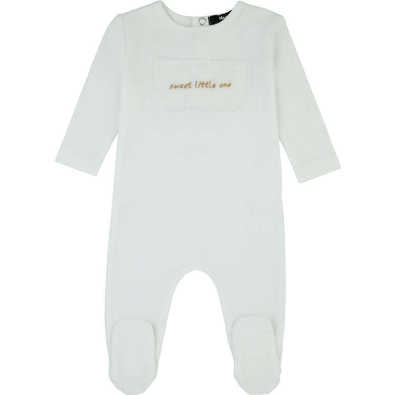 Muslin Patch Footie, Ivory - Footie Pajamas - 1