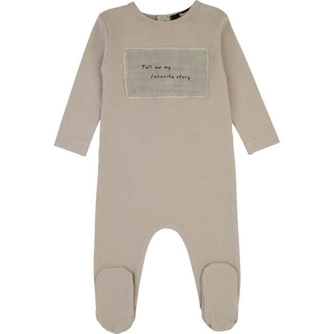 Linen Patch Footie, Tan