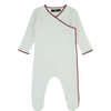 Bamboo Ribbed Kimono Footie, Red - Footie Pajamas - 1 - thumbnail
