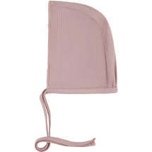 Bamboo Ribbed Kimono Bonnet, Dusty Pink - Hats - 1