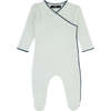 Bamboo Ribbed Kimono Footie, Blue - Footie Pajamas - 1 - thumbnail