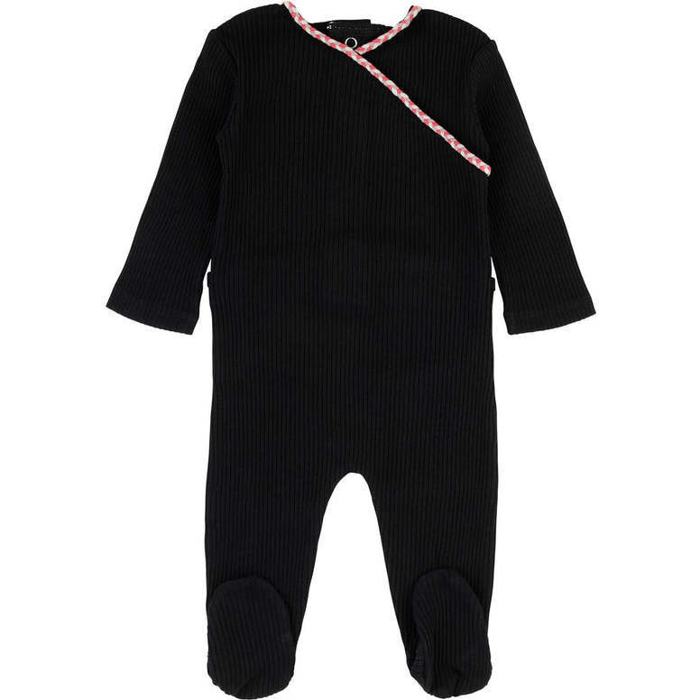 Bamboo Braided Trim Wrap Footie, Girls - Footie Pajamas - 1