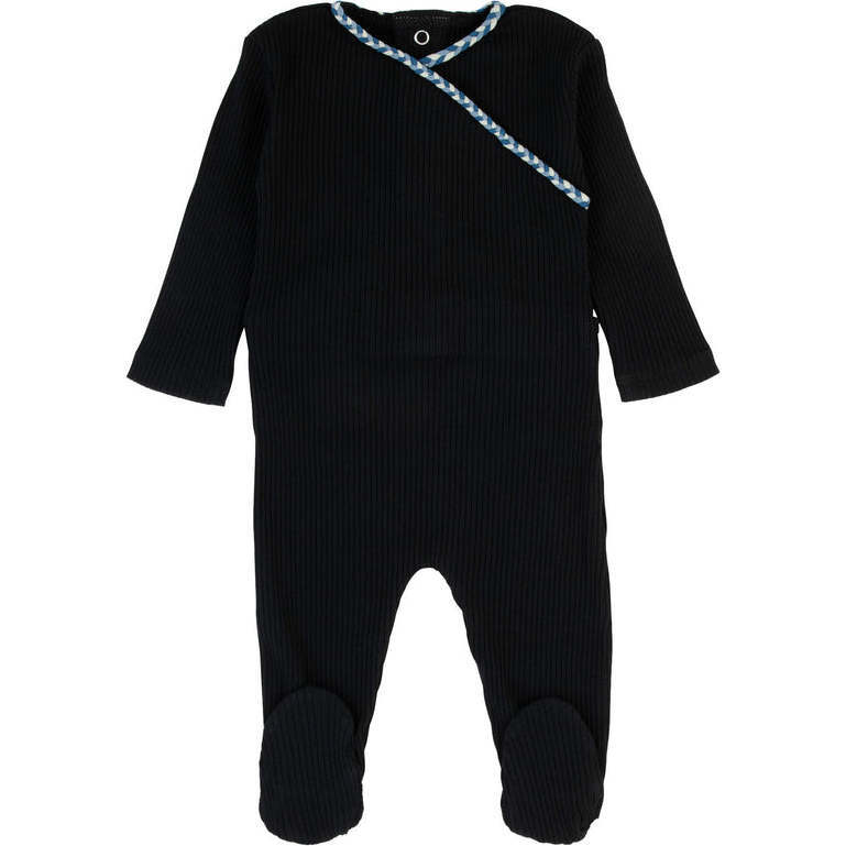 Bamboo Braided Trim Wrap Footie, Boys - Footie Pajamas - 1