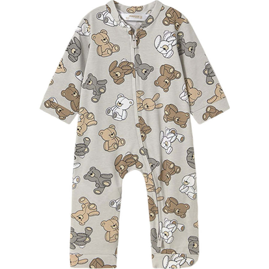 Teddy Moon Pyjamas, Beige - Pajamas - 1