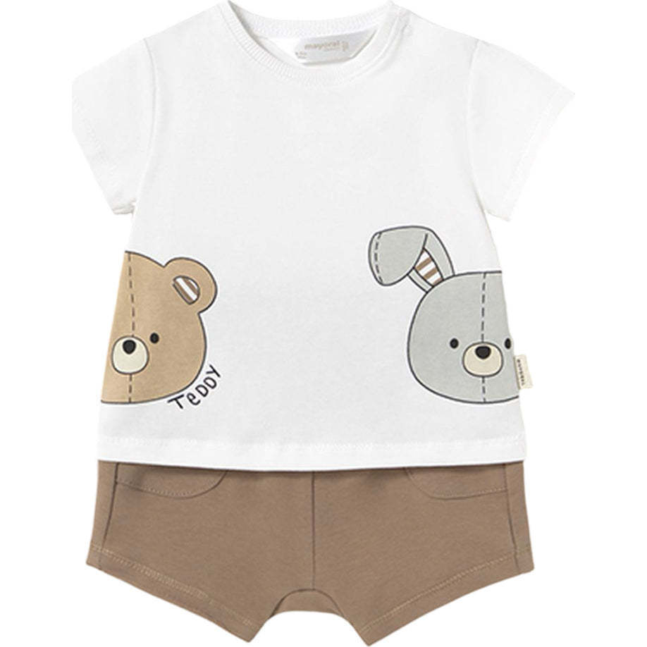 Teddy Muffin Shorts Set, Brown - Mixed Apparel Set - 1