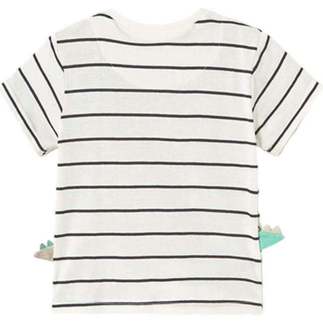 Striped Dinosaur T-Shirt, Teal - T-Shirts - 2
