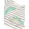 Striped Dinosaur T-Shirt, Teal - T-Shirts - 3