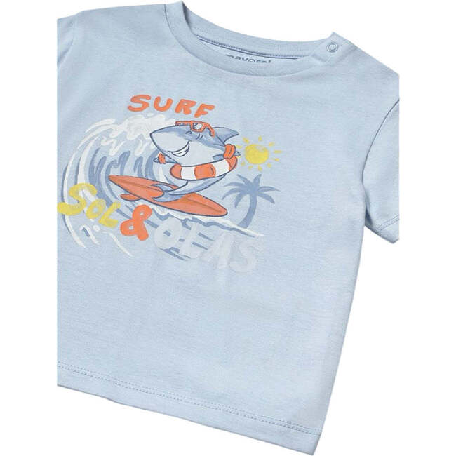 Sky Surfing Shark T-Shirt, Blue - T-Shirts - 3