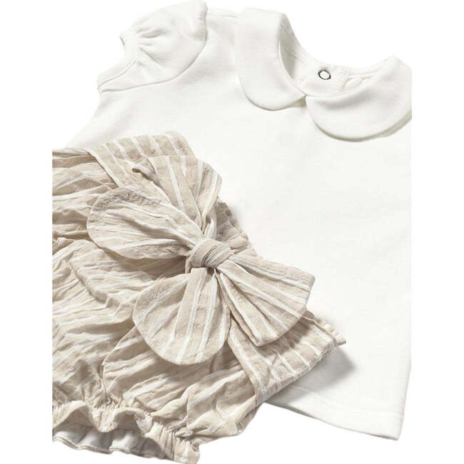 Stripe Root Shorts 3 Piece Set, Beige - Mixed Apparel Set - 4